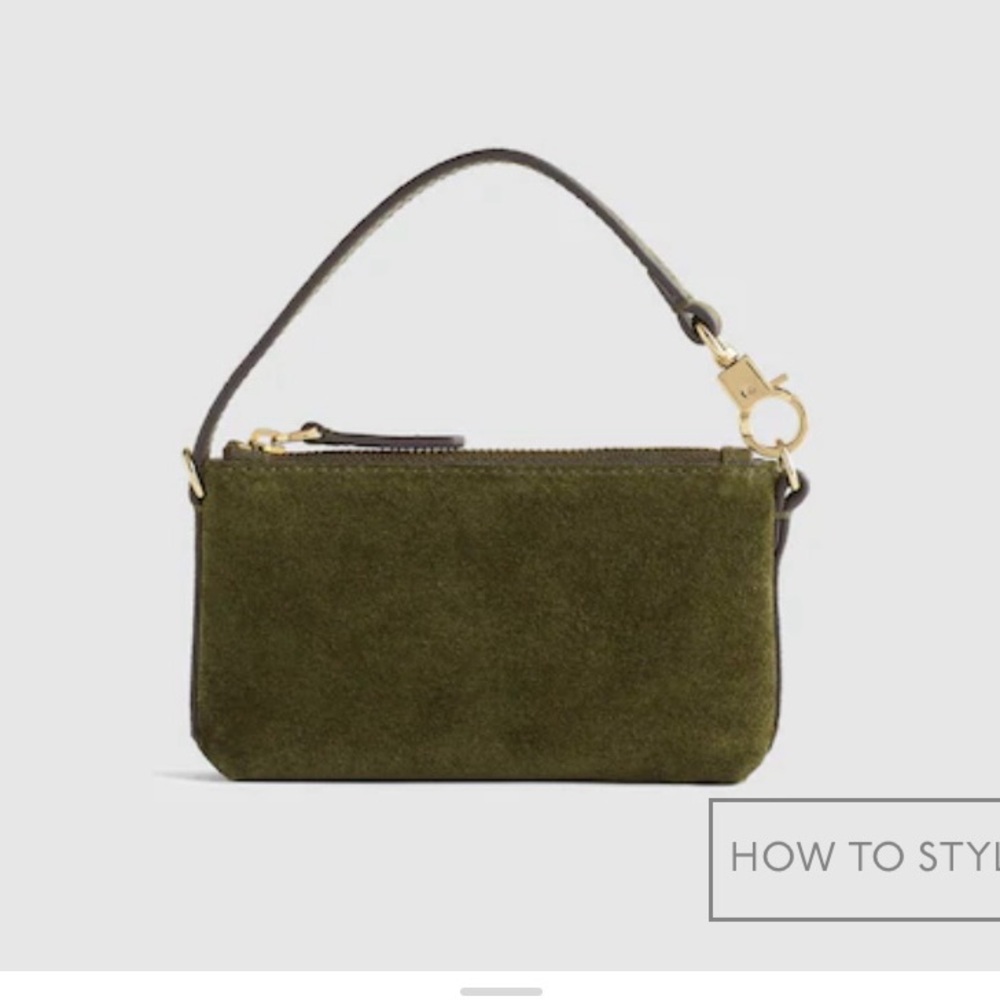 Madewell the Clip Strap Pouch in Suede